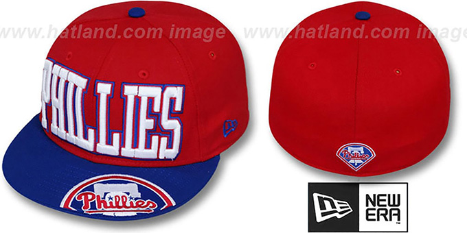 Phillies 'EPIC WORD' Red-Royal Fitted Hat by New Era