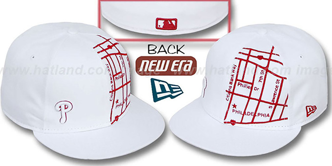 Phillies 'GPS' White-Red Fitted Hat by New Era