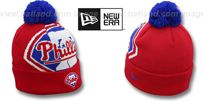 Phillies 'MLB-BIGGIE' Red Knit Beanie Hat by New Era