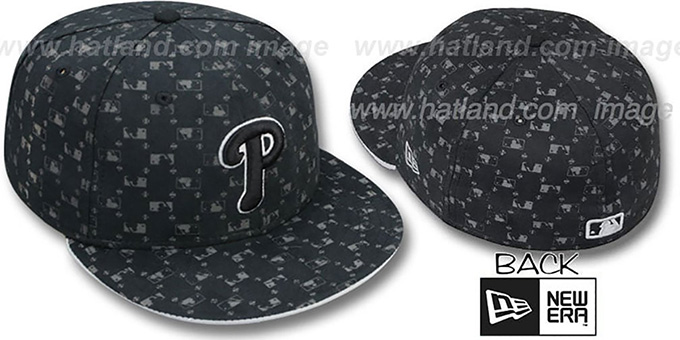 Phillies 'MLB FLOCKING' Black Fitted Hat by New Era