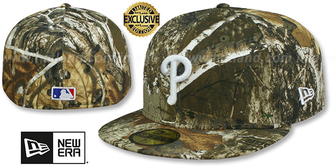 Phillies 'MLB TEAM-BASIC' Realtree Camo Fitted Hat by New Era