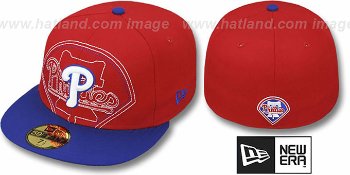 Phillies 'NEW MIXIN' Red-Royal Fitted Hat by New Era