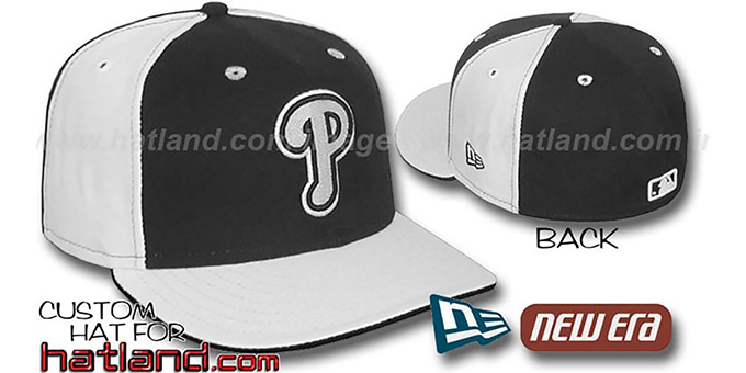 Phillies 'PINWHEEL' Black-White Fitted Hat by New Era