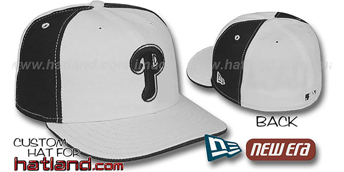 Phillies 'PINWHEEL' White-Black Fitted Hat by New Era