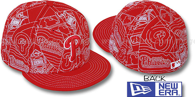 Phillies 'PUFFY REMIX' Red-White Fitted Hat by New Era