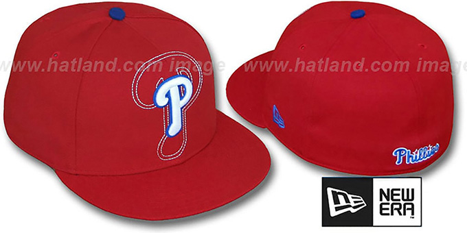 Phillies 'SHADOW BIG-ONE' Red Fitted Hat by New Era