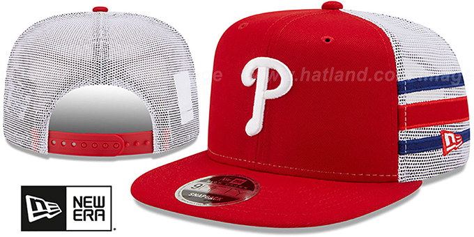 Phillies 'SIDE-STRIPE TRUCKER SNAPBACK' Red Hat by New Era