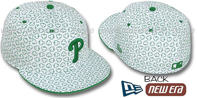 Phillies 'ST PATS FLOCKING' White Fitted Hat by New Era