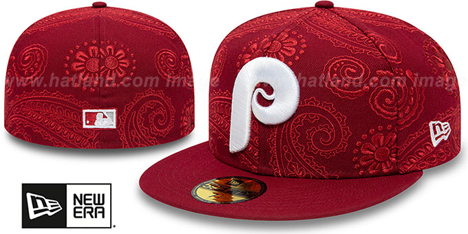 Phillies 'SWIRL' Burgundy Fitted Hat by New Era