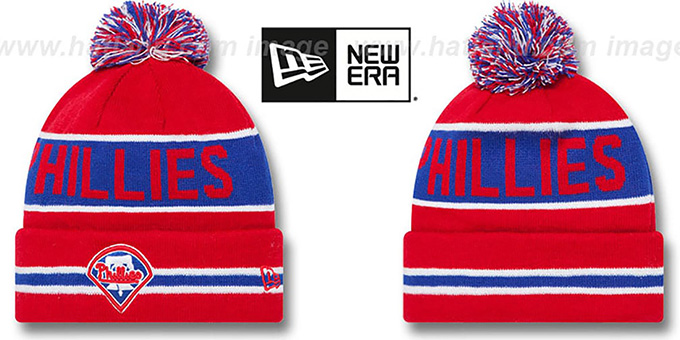 Phillies 'THE-COACH' Red Knit Beanie Hat by New Era