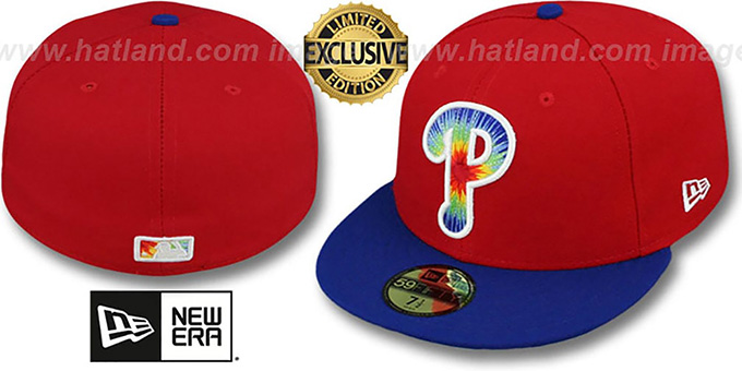 Phillies 'TYE-DYE INSIDER' Red-Royal Fitted Hat by New Era