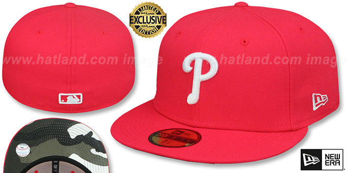 Phillies 'URBAN CAMO-BOTTOM' Lava Red Fitted Hat by New Era