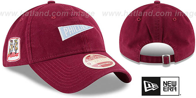 Phillies 'VINTAGE PENNANT STRAPBACK' Burgundy Hat by New Era