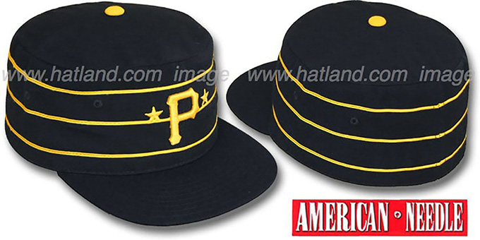 Pirates '1977 PILLBOX' Black Fitted Hat by American Needle