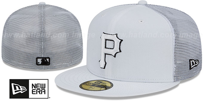 Pirates 'BATTING PRACTICE TRUCKER' White Fitted Hat by New Era