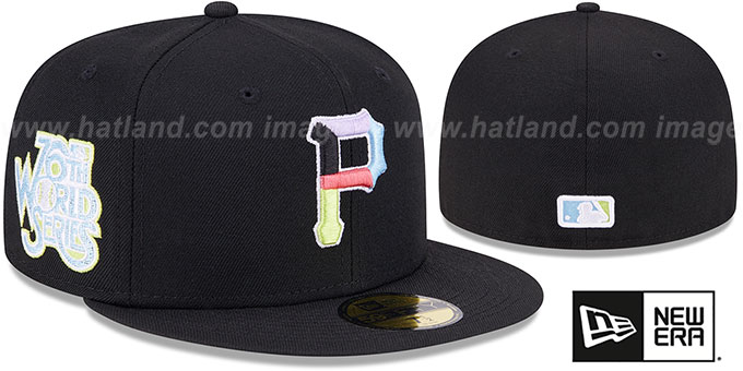 Pirates 'COLOR PACK SIDE-PATCH' Black Fitted Hat by New Era