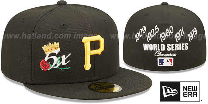 Pirates 'CROWN CHAMPS' Black Fitted Hat by New Era