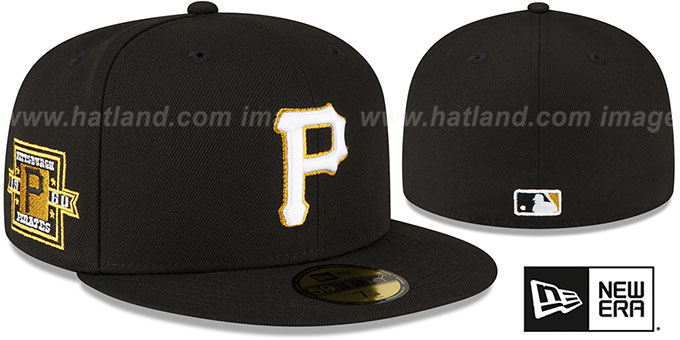 Pirates 'METALLIC LOGO SIDE-PATCH' Black Fitted Hat by New Era