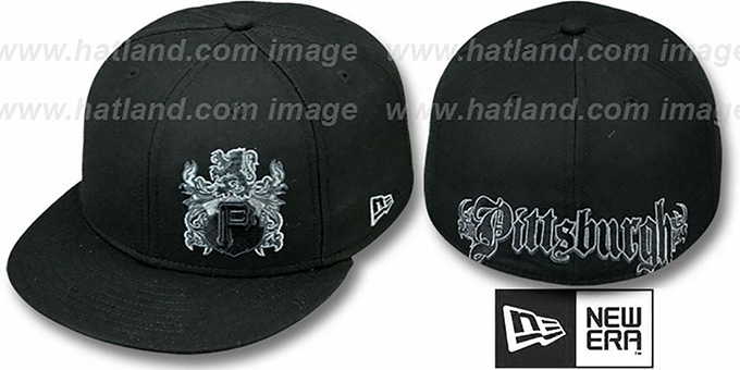 Pirates 'OLD ENGLISH SOUTHPAW' Black Fitted Hat by New Era