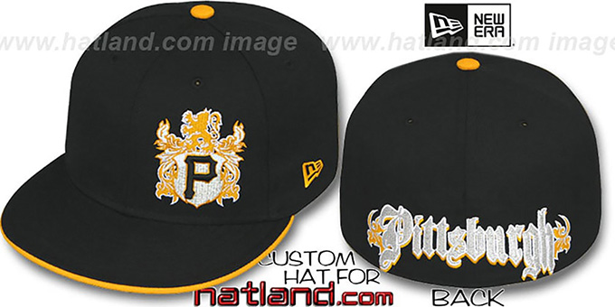 Pirates 'OLD ENGLISH SOUTHPAW' Black-Gold Fitted Hat by New Era