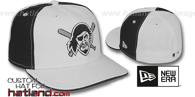 Pirates 'PINWHEEL' White-Black Fitted Hat by New Era