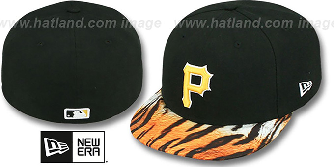 Pirates 'REAL TIGER VIZA-PRINT' Black Fitted Hat by New Era