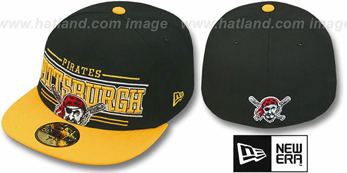 Pirates 'RETRO-SMOOTH' Black-Gold Fitted Hat by New Era