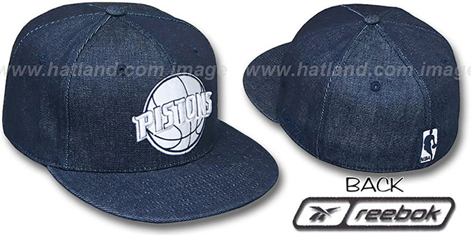 Pistons NAVY 'DENIM' Fitted Hat by Reebok