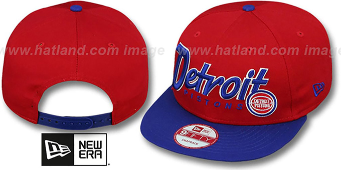 Pistons 'SNAP-IT-BACK SNAPBACK' Red-Royal Hat by New Era