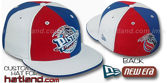 Pistons 'TWO BIG PINWHEEL' Red-Royal-White Fitted Hat