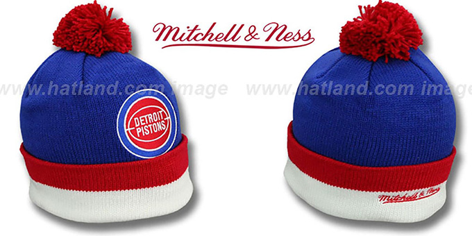 Pistons 'XL-LOGO BEANIE' Royal by Mitchell and Ness