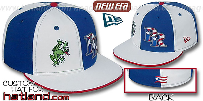 Puerto Rico 'DOUBLE WHAMMY' White-Royal Fitted Hat