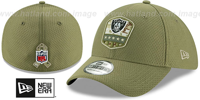 Raiders '2019 SALUTE-TO-SERVICE FLEX' Olive Hat by New Era