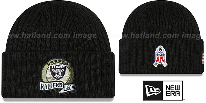 Raiders '2022 SALUTE-TO-SERVICE' Knit Beanie Hat by New Era