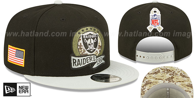 Raiders '2022 SALUTE-TO-SERVICE SNAPBACK' Black-Grey Hat by New Era