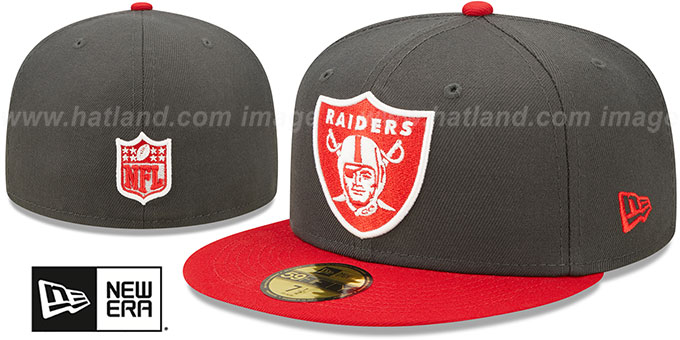 Raiders '2T COLOR PACK' Charcoal-Red Fitted Hat by New Era