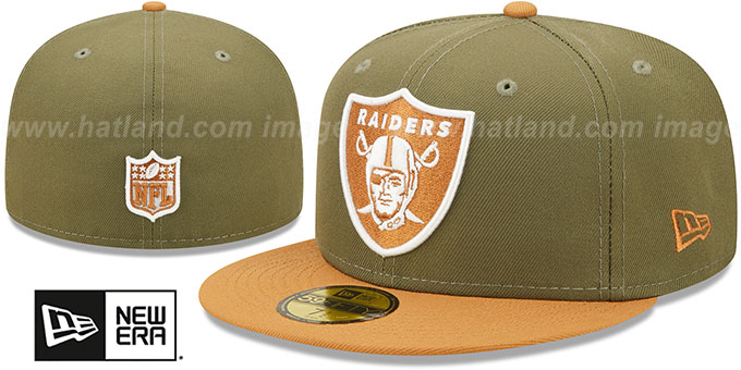 Raiders '2T COLOR PACK' Olive-Tan Fitted Hat by New Era