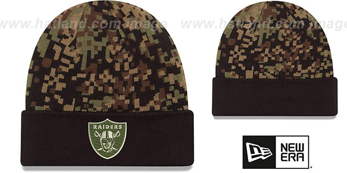 Raiders 'ARMY CAMO PRINT-PLAY' Knit Beanie Hat by New Era