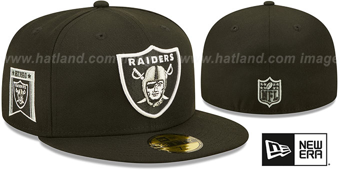 Raiders 'BANNER SIDE-PATCH' Black Fitted Hat by New Era