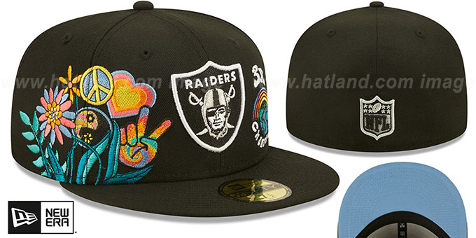 Raiders 'GROOVY' Black Fitted Hat by New Era