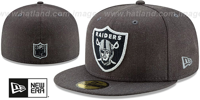 Raiders 'HEATHER-CRISP' Black Fitted Hat by New Era