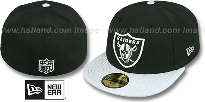 Raiders 'NFL JERSEY-BASIC' Black-Grey Fitted Hat by New Era