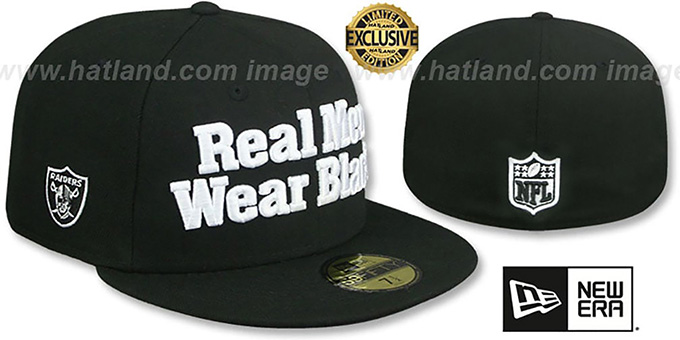 Raiders 'NFL REAL MEN' Black Fitted Hat by New Era