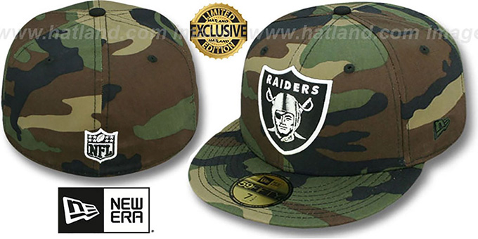 Raiders 'NFL TEAM-BASIC' Army Camo Fitted Hat by New Era