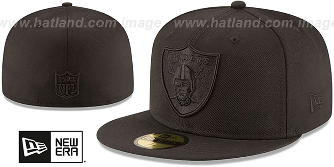 Raiders 'NFL TEAM-BASIC BLACKOUT' Fitted Hat by New Era