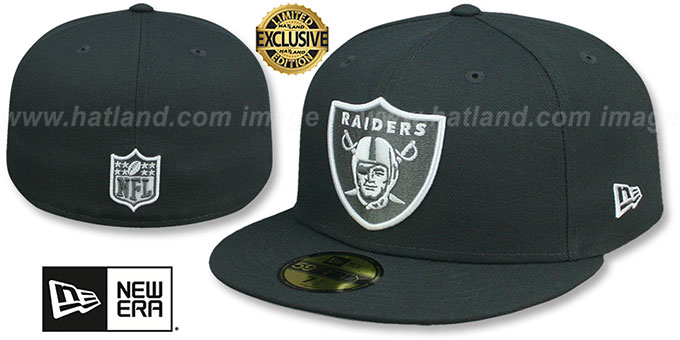 Raiders 'NFL TEAM-BASIC' Charcoal-White Fitted Hat by New Era