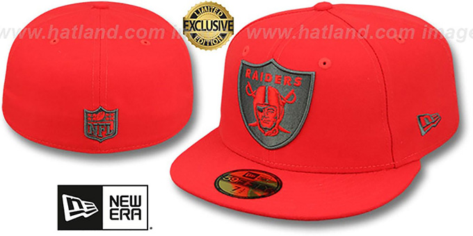 Raiders 'NFL TEAM-BASIC' Fire Red-Charcoal Fitted Hat by New Era