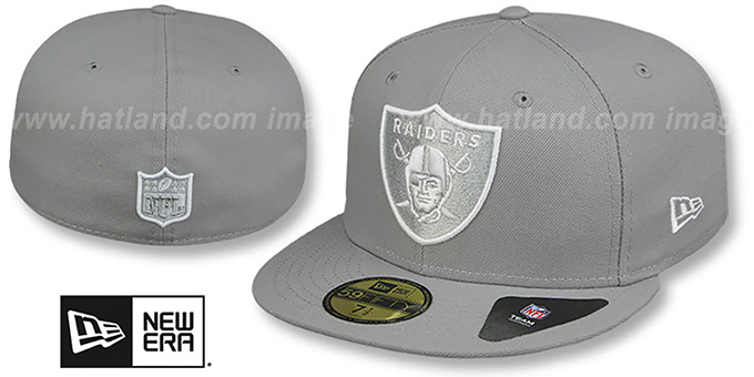 Raiders 'NFL TEAM-BASIC' Light Grey-White Fitted Hat by New Era