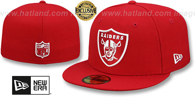 Raiders 'NFL TEAM-BASIC' Red-White Fitted Hat by New Era