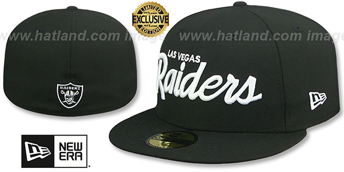 Raiders 'NFL TEAM-SCRIPT' Black Fitted Hat by New Era